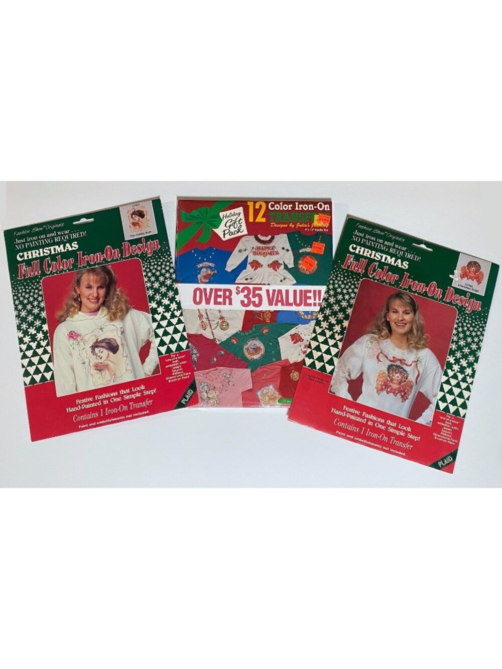 14 Vintage Plaid & Julia's Journey Christmas Themed Color Iron On Transfers